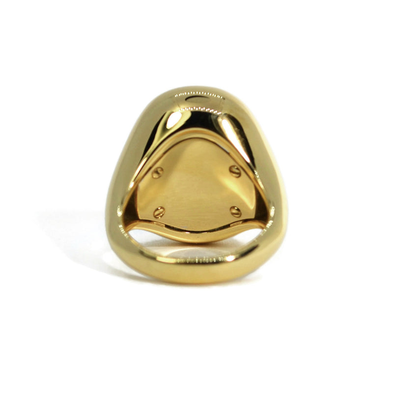 Essential - Cocktail Ring with Blue Topaz, 18k Yellow Gold