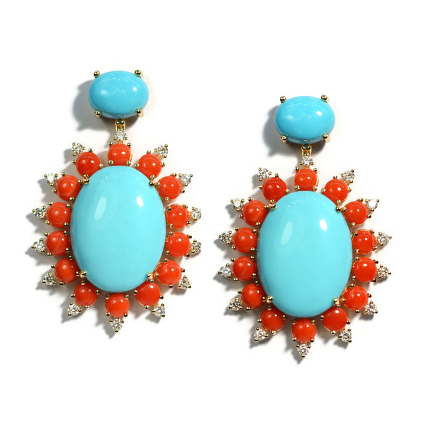 Coral store drop earrings