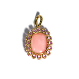 Sole - Pendant with Pink Opal and Pink Sapphires, 18k Yellow Gold